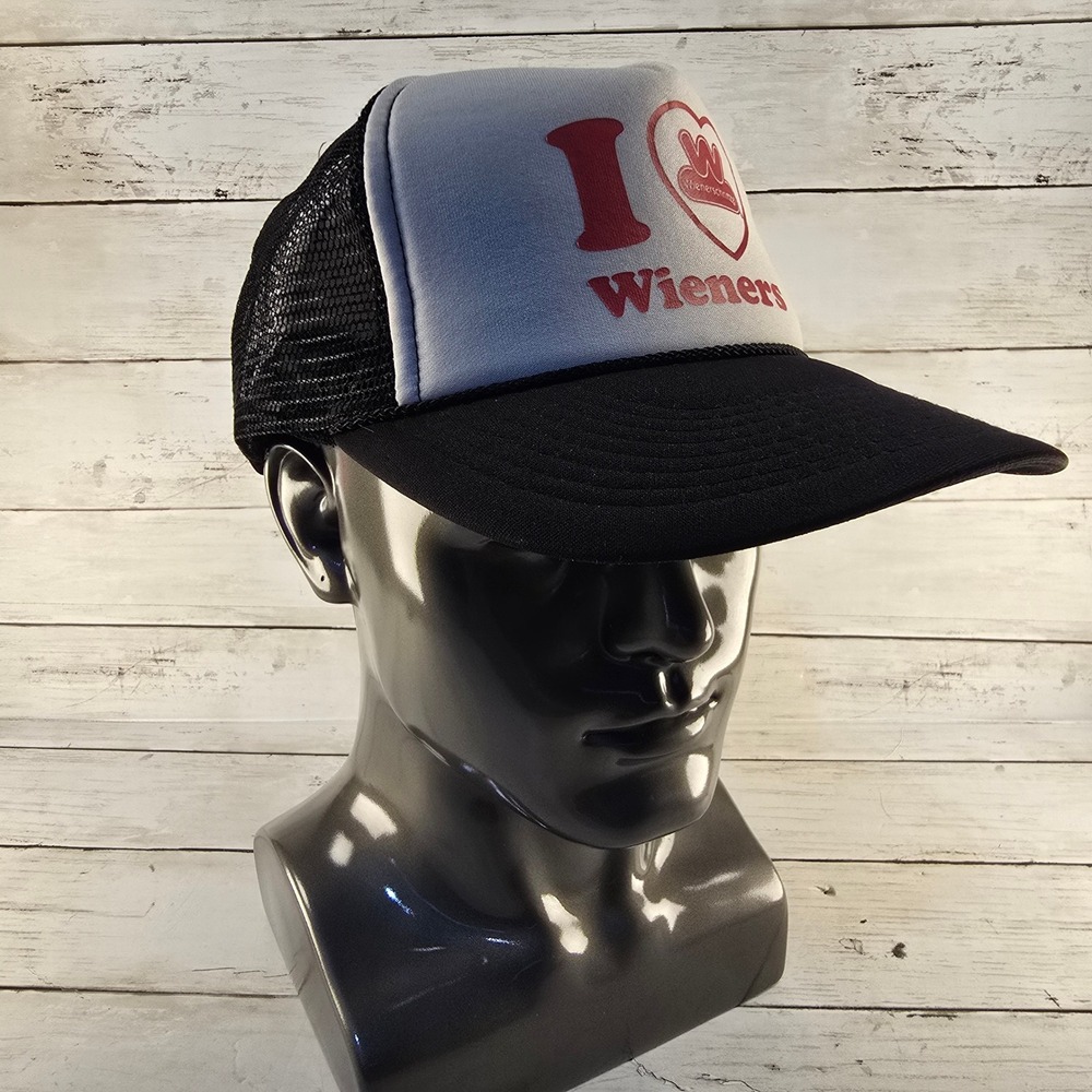 Wienerschnitzel I Love Wieners Trucker Hat Otto Snapback Black White 39-169